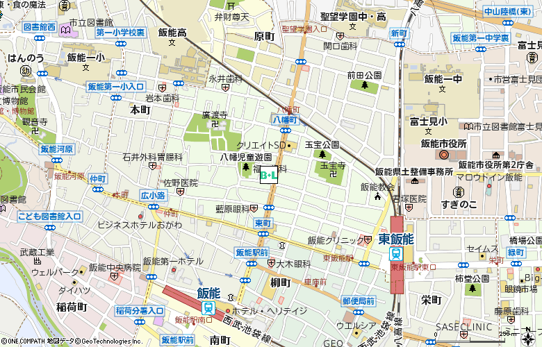 ノオミ飯能店付近の地図